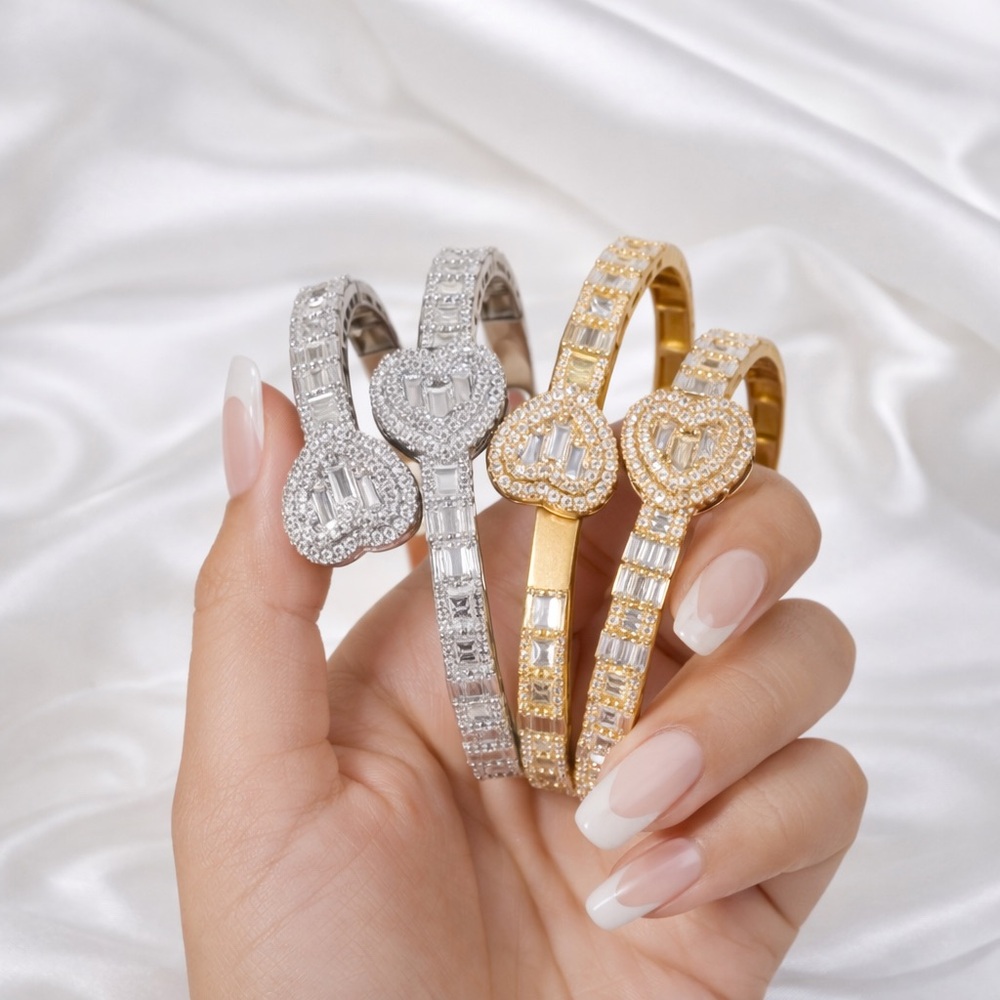 Open Cuff Bracelet 7inch- Silver - image 3